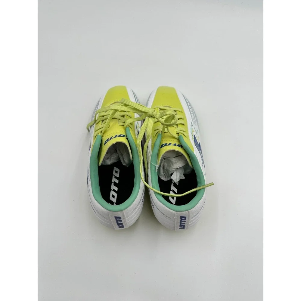 Lotto Solista 700 VIII FG Kids 1 Soccer Cleats White Sunny Lime Lace Up Sneakers